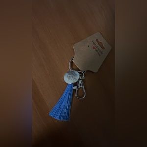 Blue “Live Laugh Love” Tassel Keychain